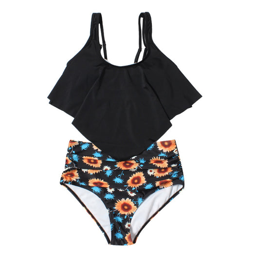 Bikini Dividido Estampado de Cintura Alta con Volantes para Mujer - Image 16