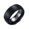 Anillo de Tungsteno Puro Plateado Negro Cepillado