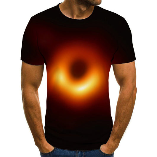 Camiseta Estampada Space 3D de Manga Corta