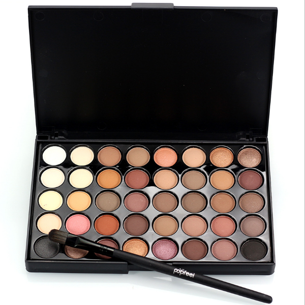 Paleta de Sombras Mate y Brillantes con Brochas - Tonos Tierra - Image 10