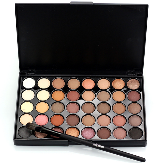 Paleta de Sombras Mate y Brillantes con Brochas - Tonos Tierra - Image 10