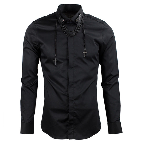 Camisa Manga Larga Metal Wings Tide para Hombre