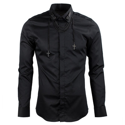 Camisa Manga Larga Metal Wings Tide para Hombre - Image 2