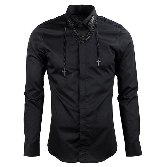 Camisa Manga Larga Metal Wings Tide para Hombre - Image 2