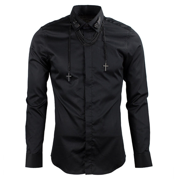 Camisa Manga Larga Metal Wings Tide para Hombre