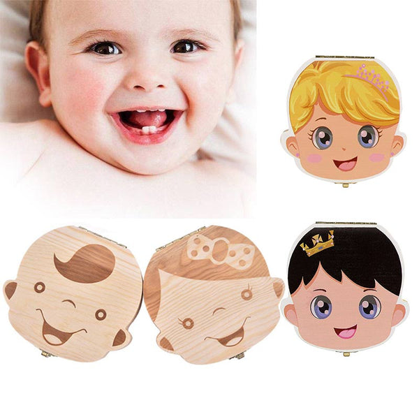 Caja de Madera Organizadora de Dientes para Bebés y Niños