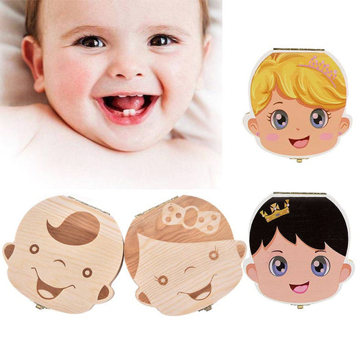 Caja de Madera Organizadora de Dientes para Bebés y Niños