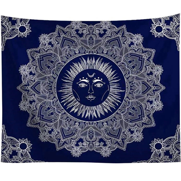 Tapiz Azul del Dios Solar - Diseño Tradicional