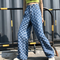 Pantalón Cuadrille Cintura Alta Pierna Ancha Mujer Hip Hop Holgado Punk