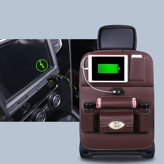 Organizador de Asiento con Carga USB para Auto
