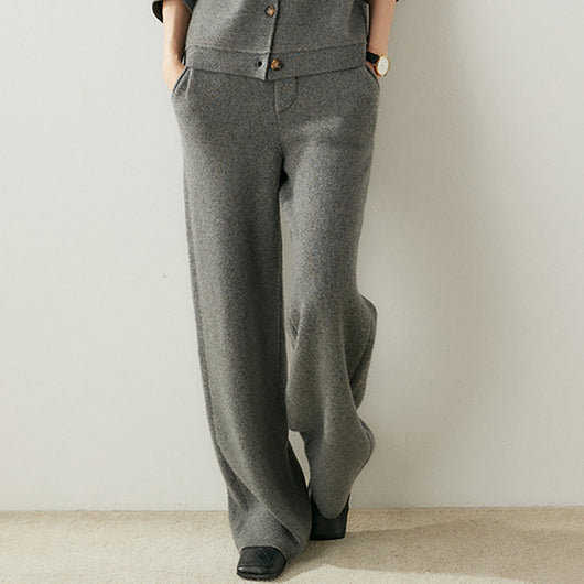 Pantalones de Cashmere Anchos de Cintura Alta - Diseño Elegante y Favorecedor - Image 8
