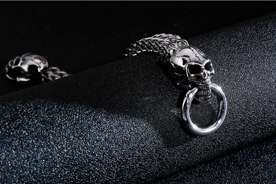 Pulsera de Acero Titanio Calavera Dominante - Image 22