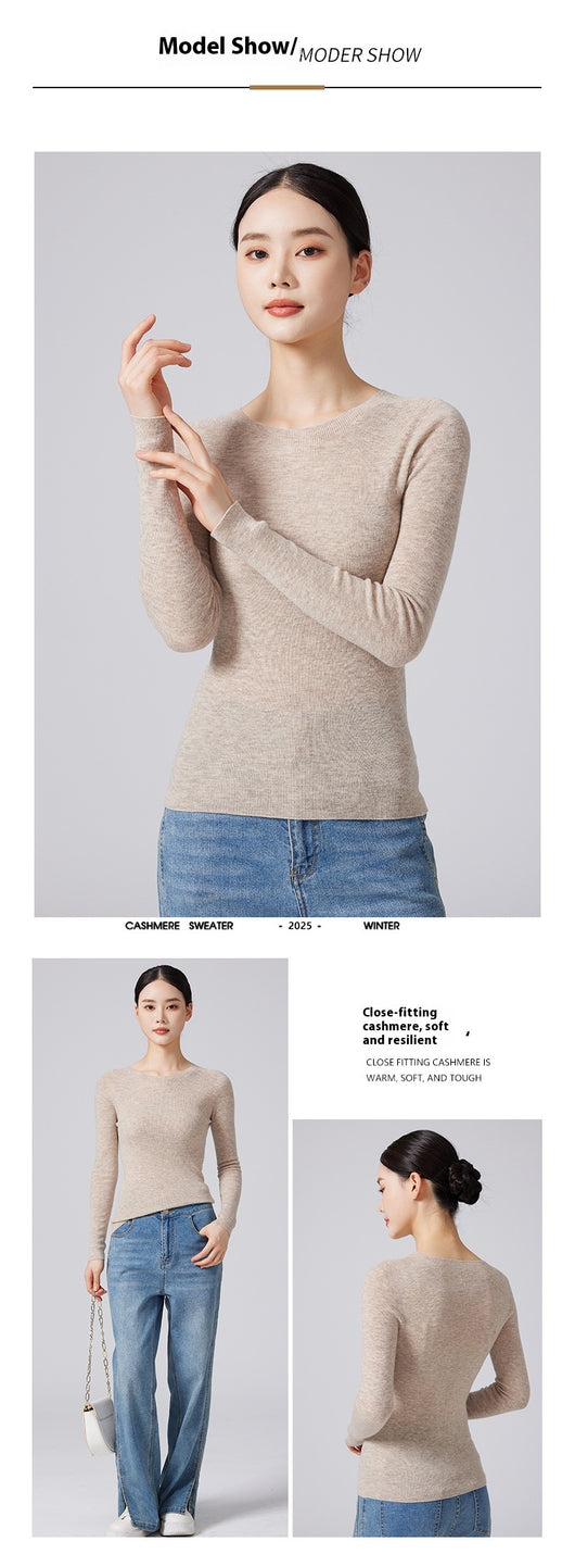 Suéter de Lana Cuello Redondo Lavable a Máquina para Mujer - Image 19
