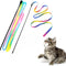 Varita Interactiva Arcoíris para Gatos - Juguete Teaser con Cintas de Colores