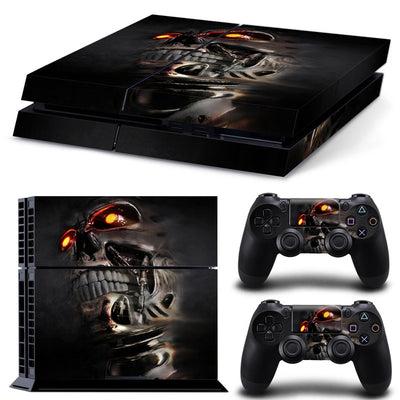 Camouflage skin set for PS4 console and two controllers, featuring a green, brown, and black textured pattern. - Image 8