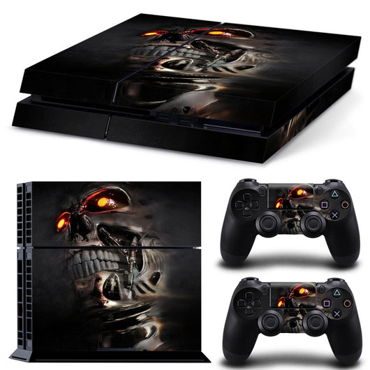 Camouflage skin set for PS4 console and two controllers, featuring a green, brown, and black textured pattern. - Image 8