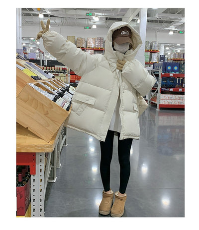 Chaqueta Corta de Plumón Blanco para Mujer - Abrigo Elegante de Invierno - Image 14