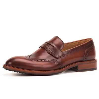 Zapatos Loafers de Cuero Artesanales con Detalle Tallado para Hombre - Image 6