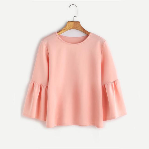 Blusa con Volantes en las Mangas