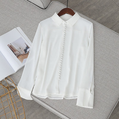 Blusa Ejecutiva de Gasa con Mangas Largas - Estilo Secretary Kim - Image 6