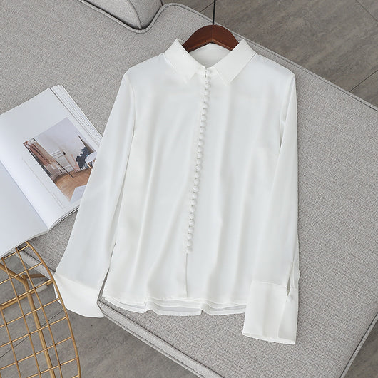 Blusa Ejecutiva de Gasa con Mangas Largas - Estilo Secretary Kim - Image 6
