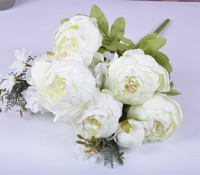 13 Flores Peonías Artificiales Estilo Europeo Premium