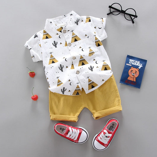 Camisa de Cuadros con Cuello Mao para Niño - Perfecta para el Verano - Image 4