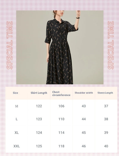 Vestido Camisero de Seda Floral Largo - Image 6