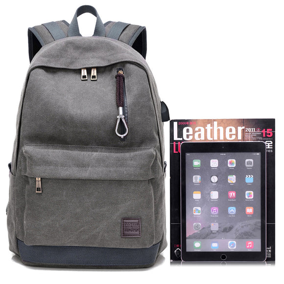 Mochila de Lona con Carga USB - Resistente y Funcional