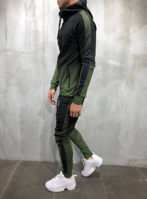 Sudadera con Capucha Degradada para Hombre - Hoodie Streetwear con Rayas Laterales - Image 5