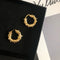 Aretes de Perla Hao Shi Círculo Dorado