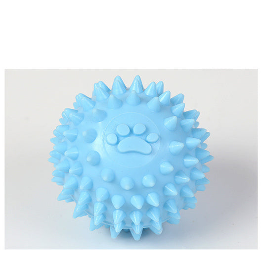 Yellow spiky pet toy ball with a paw print design, made from TPR for interactive play and molars. - Image 26