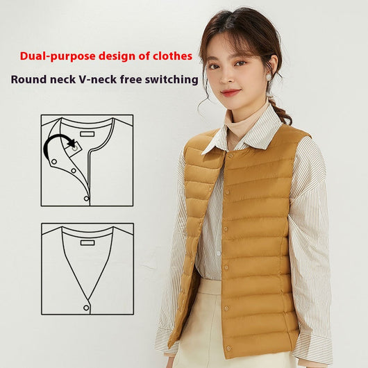 Chaleco Acolchado Ligero para Mujer - Cuello Redondo Cálido y Versátil - Image 8