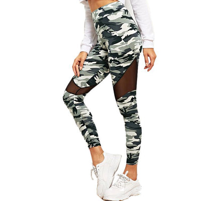 Leggings Deportivos Yoga con Estampado Camuflaje y Cintura Alta
