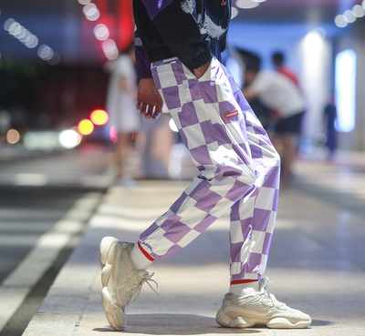 Pantalones Overol Hombre Lattice Nuthink - Estilo Harajuku Suelto con Múltiples Bolsillos - Image 3