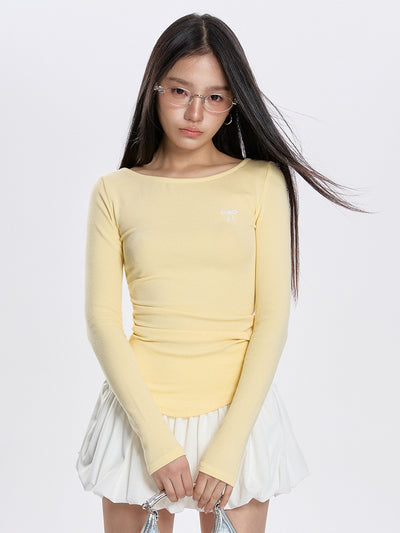 Blusa Plisada Cuello Redondo Manga Larga Versátil para Primavera - Image 10