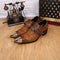 Zapatos de Cuero Estilo Británico con Estampado Serpiente - Modelo Bajo