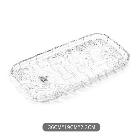 Bandeja Rectangular de Cristal Estilo Europeo