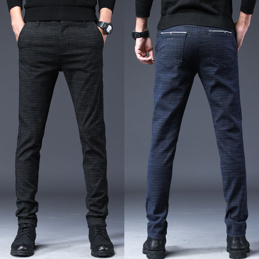 Pantalones Casuales Hombre Slim Fit Microelásticos Estilo Coreano