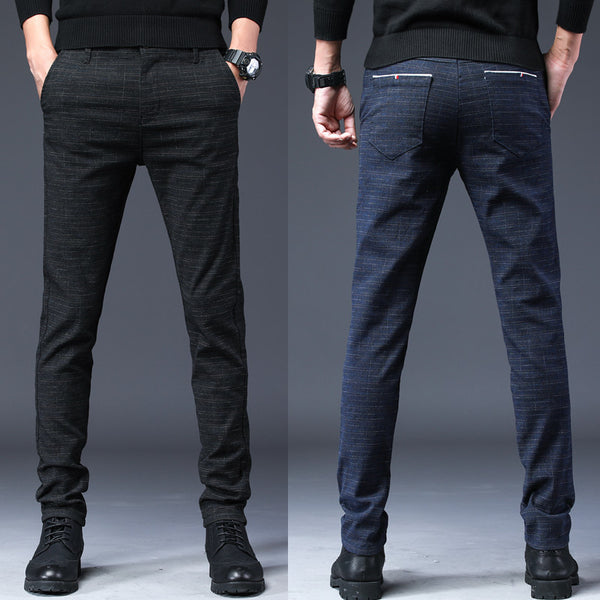 Pantalones Casuales Hombre Slim Fit Microelásticos Estilo Coreano