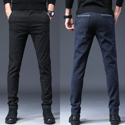 Pantalones Casuales Hombre Slim Fit Microelásticos Estilo Coreano