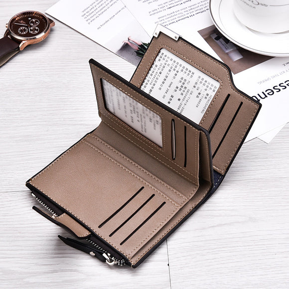 Billetera Vertical Multifuncional con Monedero y Clip Dorado