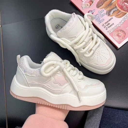 Zapatillas Deportivas Plataforma para Mujer - Blancas Estilo Board - Image 16