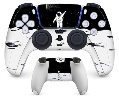 PS5 controller with a pastel marble sticker, showing the front and back views for anti-scratch protection. - Image 21