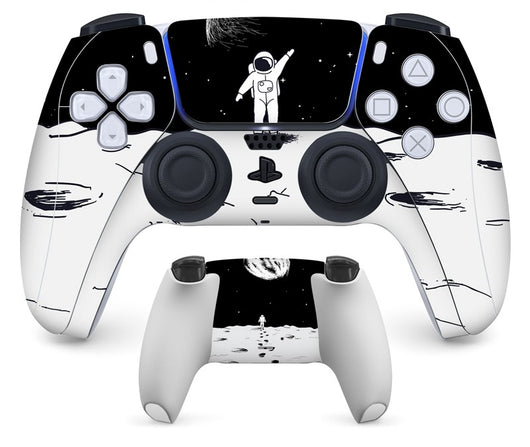 PS5 controller with a pastel marble sticker, showing the front and back views for anti-scratch protection. - Image 21