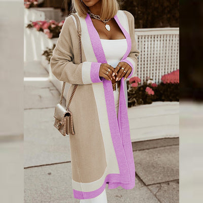 Cardigan Tejido para Mujer Casual con Combinación de Colores - Image 5
