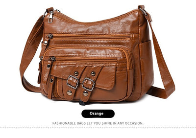 Bolso Mensajero de Cuero con Múltiples Compartimentos y Bolsillos - Image 23