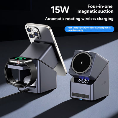 Cargador Inalámbrico con Reloj y Control Táctil Giratorio - Image 3
