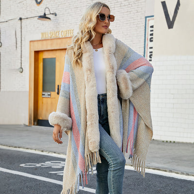 Capa con Capucha Rayada para Otoño e Invierno - Image 19