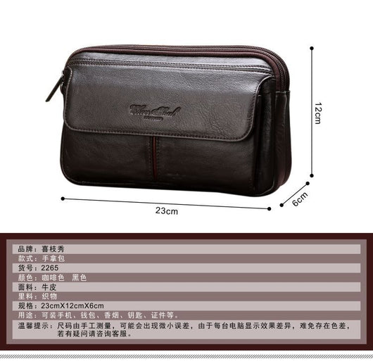 Cartera Clutch de Cuero Genuino Primera Capa para Hombre - Image 8